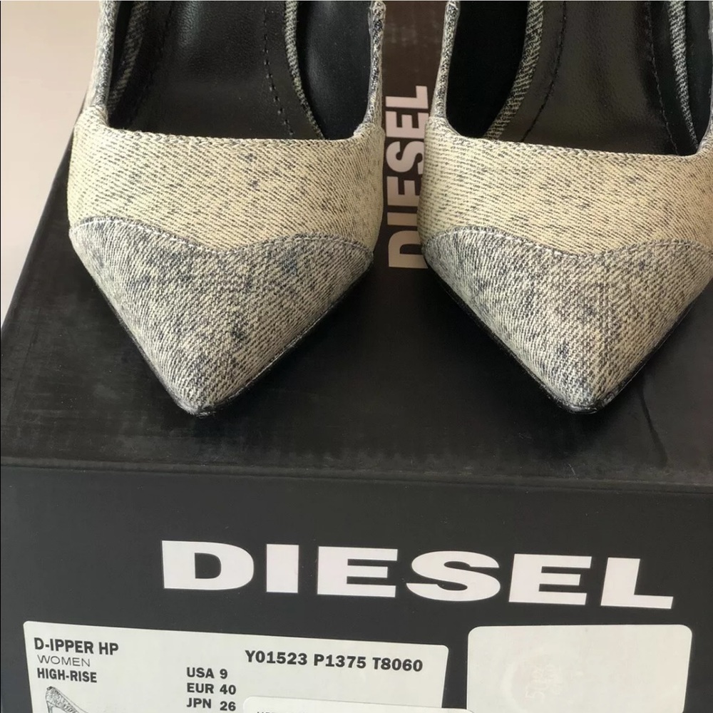 Diesel Womens Denim D-IPPER HP High-Heel Pump - Picture 4 of 10